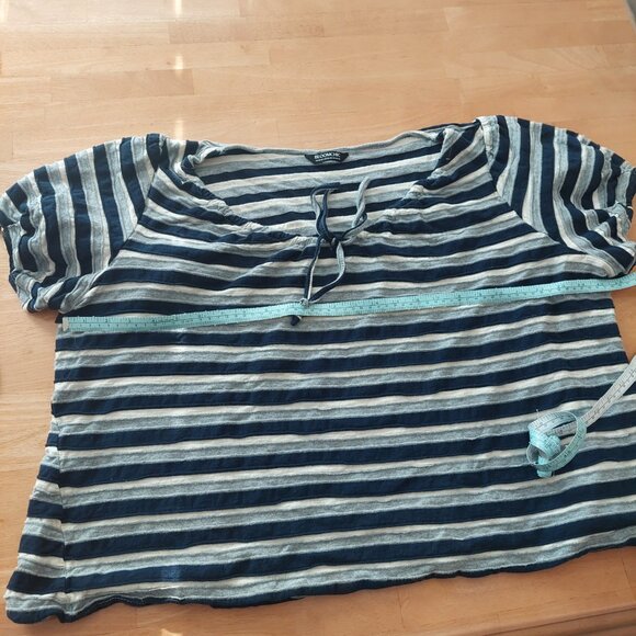 BloomChic Plus Size Navy Grey and Cream Striped Top Size 22-24 - Picture 10 of 11
